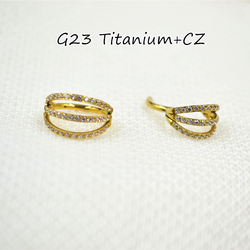 Clicker Ring Seamless - 10 szt. 16G CZ G23 Tytanowe