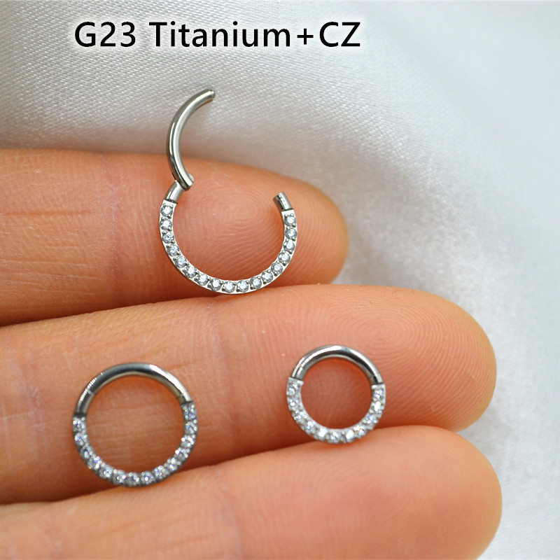 Clicker Ring Seamless - 10 sztuk/partia G23 tytanowy nos bez