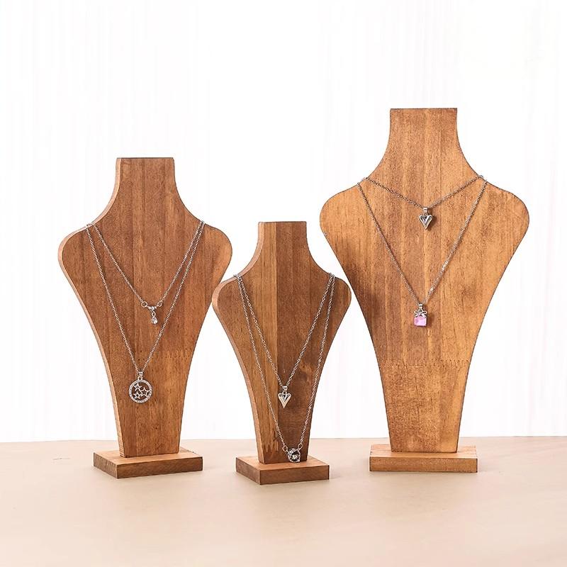 Body Jewelry Display Ideas - Odłączany stojak na naszyjniki z drewna