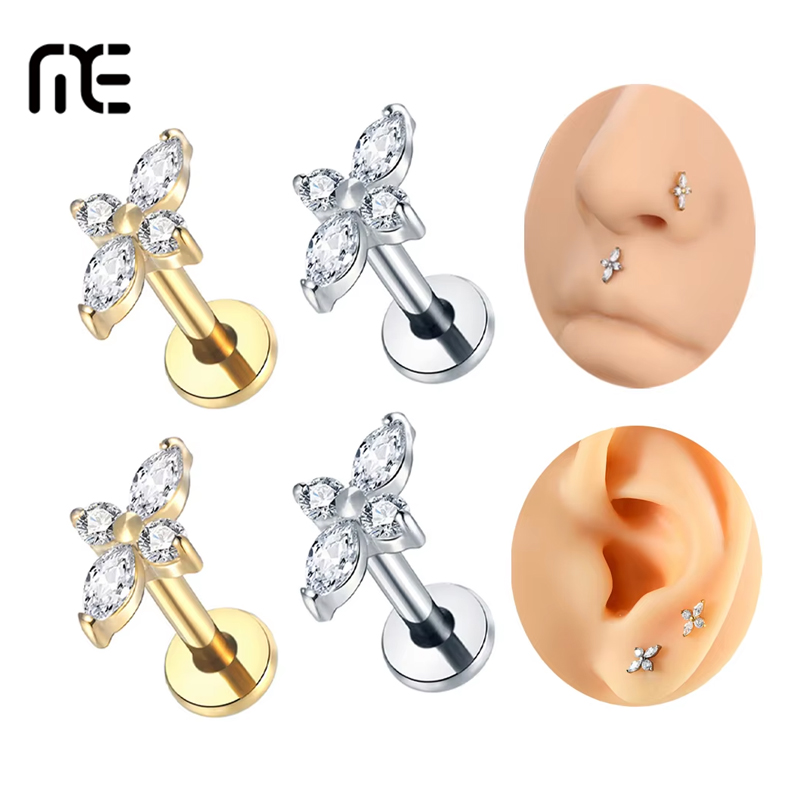 Helix Cartilage Ring - 1 szt. Tytanowy Labret G23 do