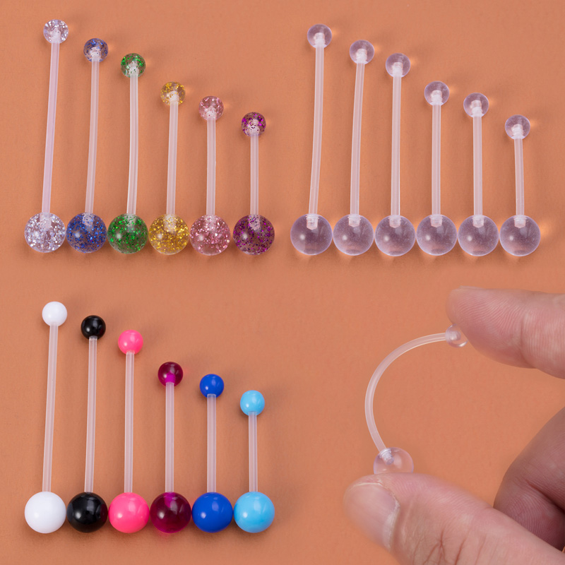 Body Jewelry Implants - 6 sztuk elastyczny piercing do pępka