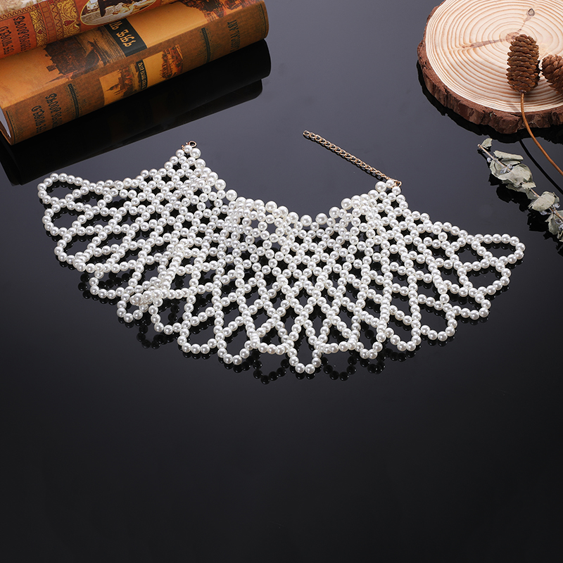 Body Jewelry Brands - Modny naszyjnik z pereł, ozdoba na