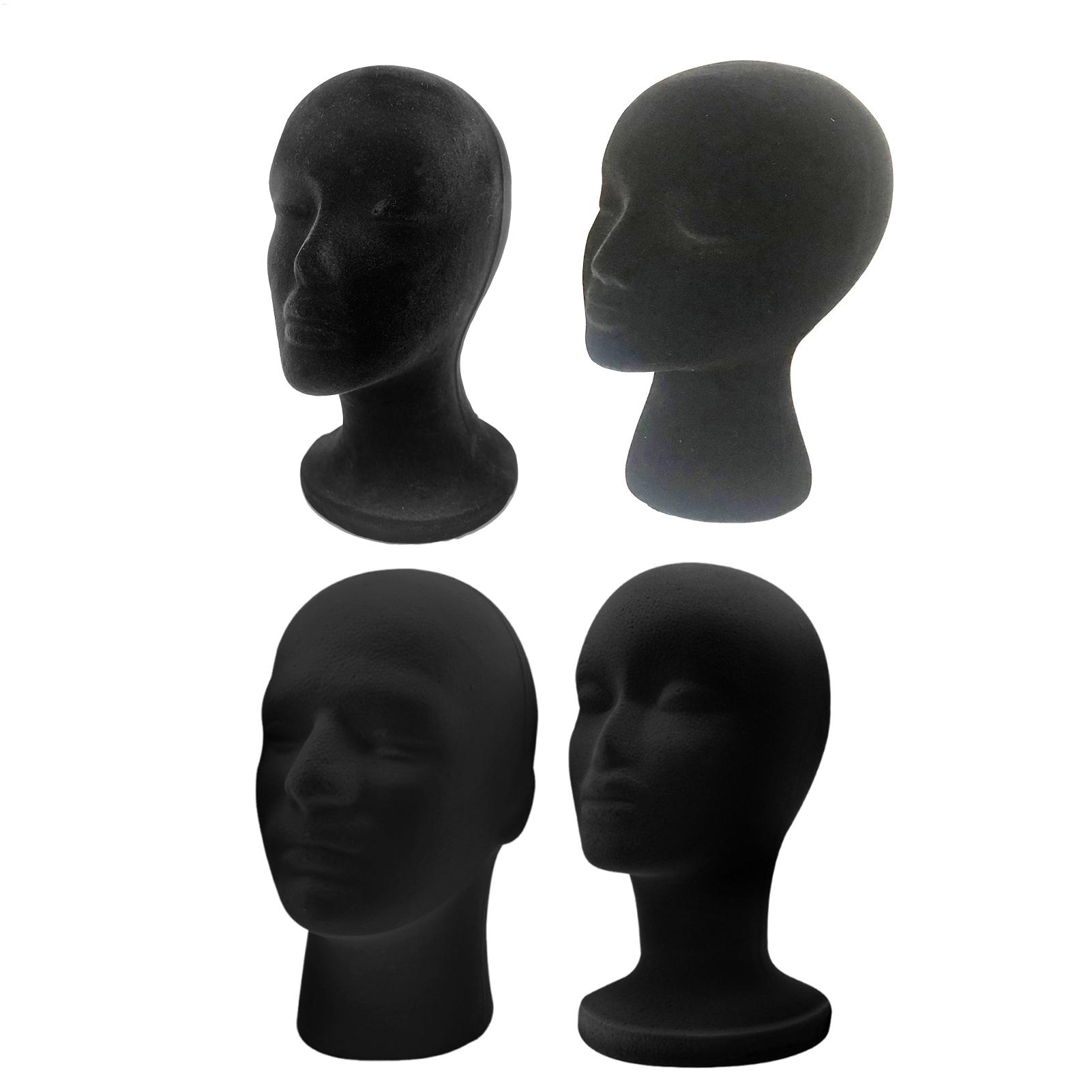 Body Jewelry Display Ideas - Czarna głowa manekina z pianki, aksamitna