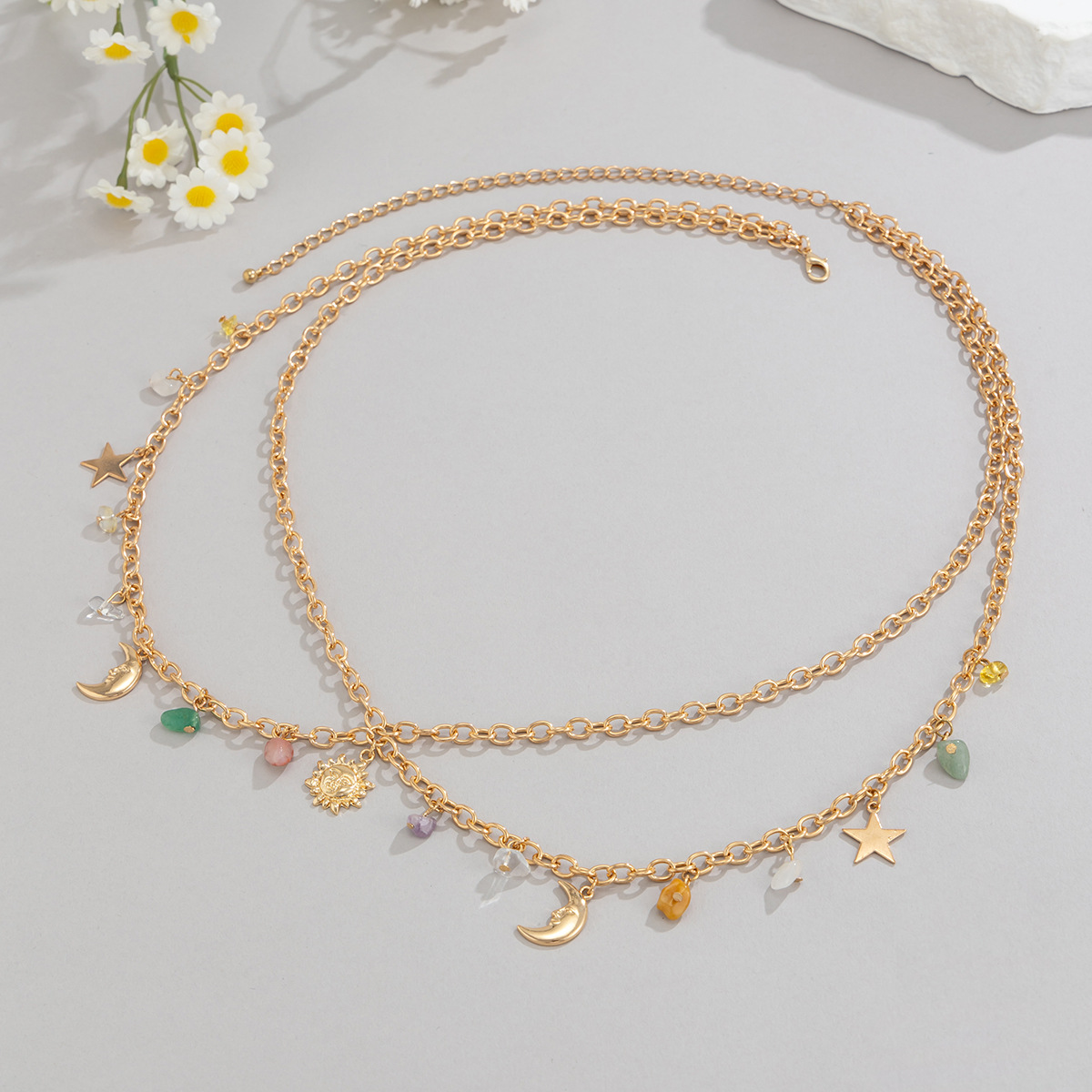 Boho gwiazda księżyc słońce wi – Body Jewelry Chains recenzja i cena