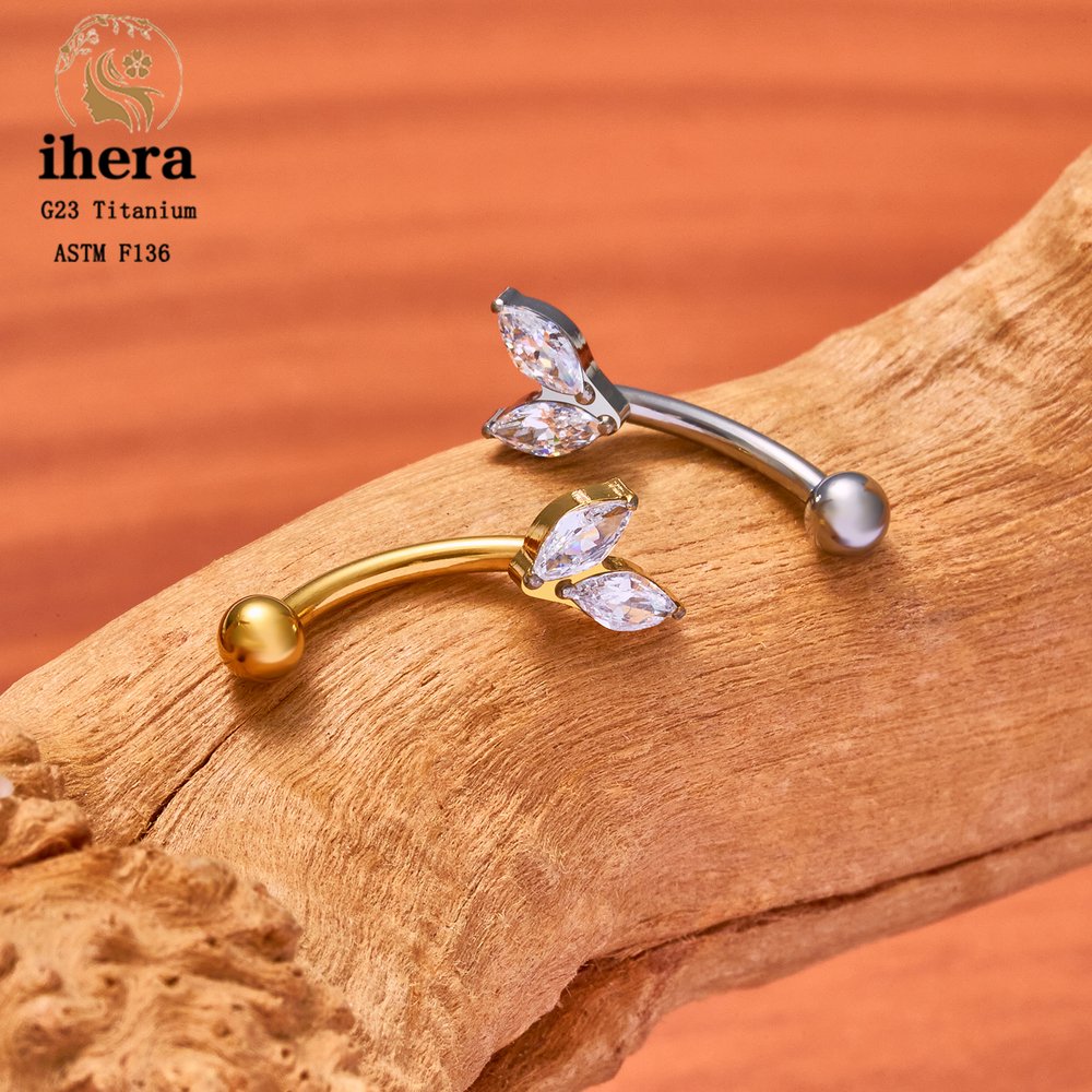 Kolczyki do brwi z tytanu ASTM – Eyebrow Curved Barbell recenzja i cena