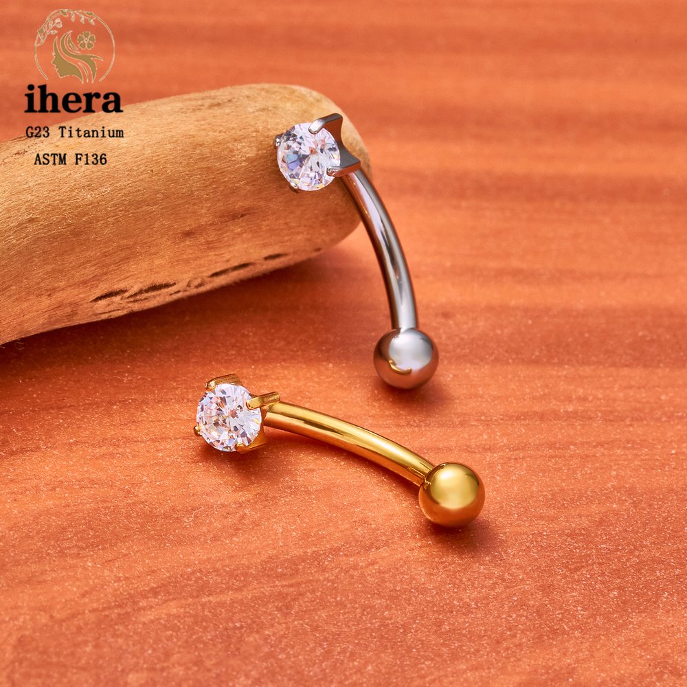 Kolczyki do brwi z tytanu ASTM – Eyebrow Curved Barbell recenzja i cena
