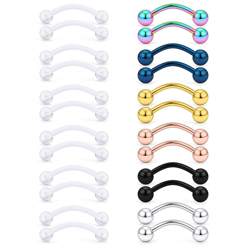 16G przezroczysty akryl Biofle – Eyebrow Curved Barbell recenzja i cena