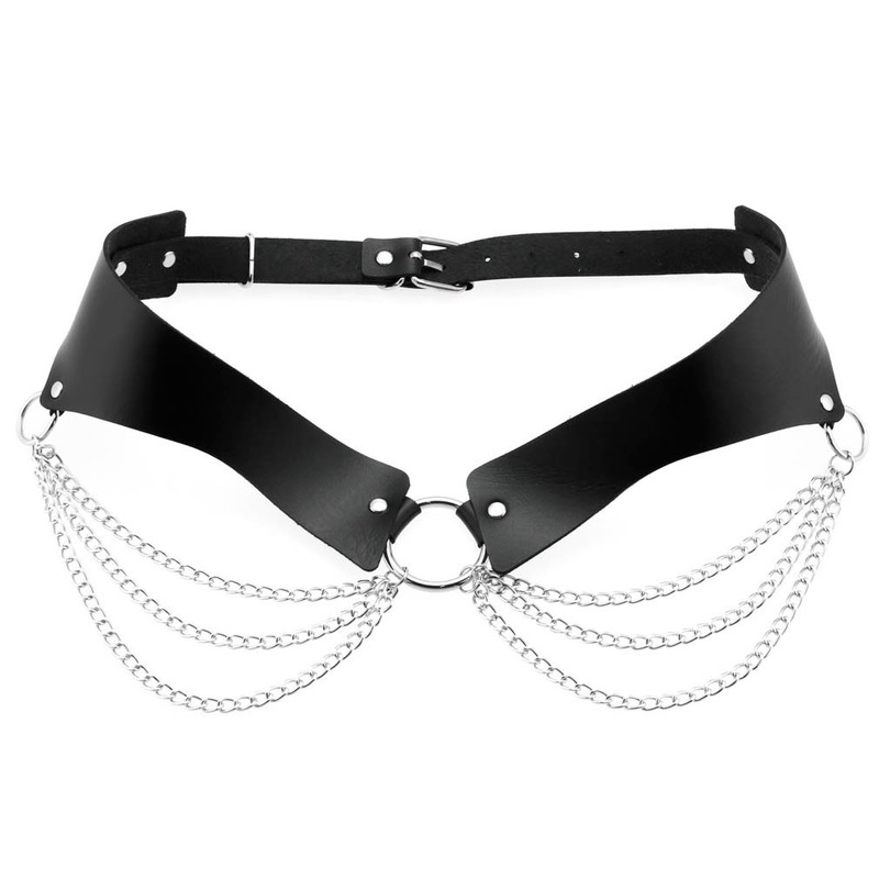 PU skórzany łańcuszek pas Goth – Body Jewelry Goth recenzja i cena